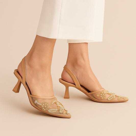 Fawn Noir Bloom Sling Back ZM-1017