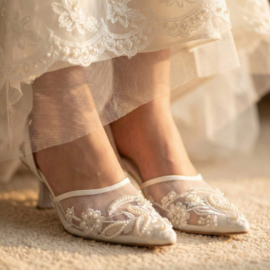 White Noir Bloom Sling Back ZM-1017