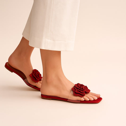 Red Flower Slides ZF-114