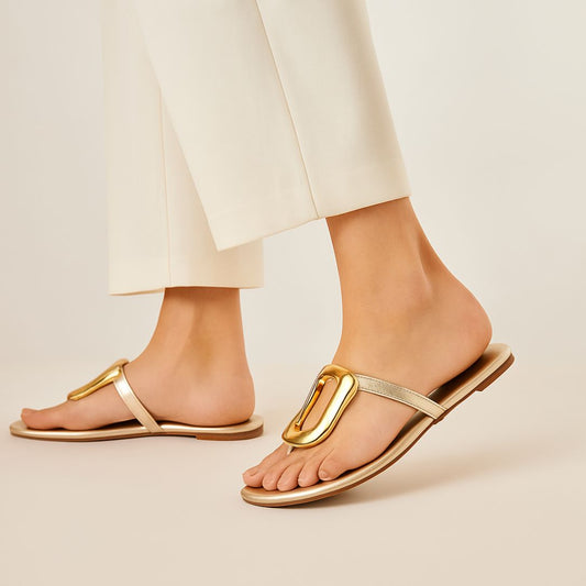 Gold Thong Buckle Slide ZF-121