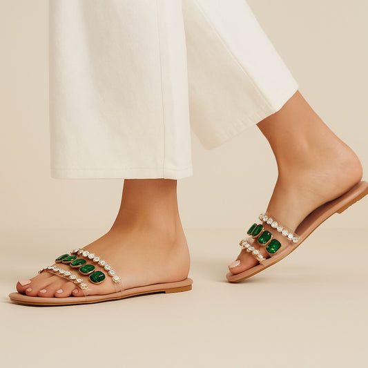 Green Emerald Crystal Slide ZF-130