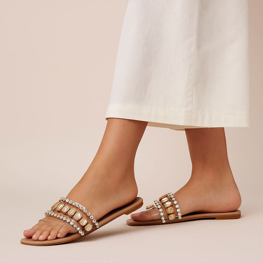 Golden Emerald Crystal Slide ZF-130