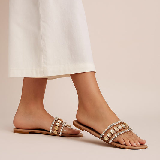 Golden Emerald Crystal Slide ZF-130