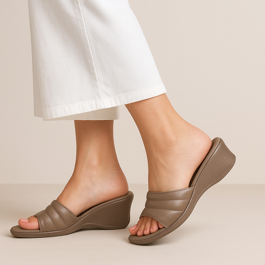 Brown Comfy Wedges we05