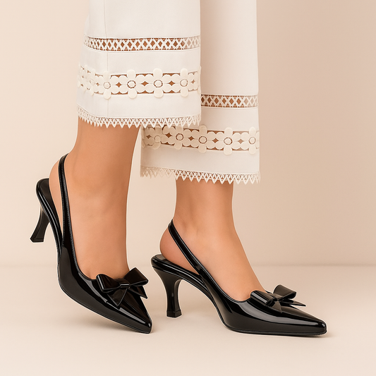 Black Bow Sling Back ZM-1011