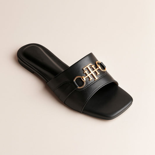 Black Regalia Buckle Slides ZF-134