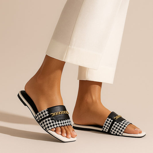 Black Buckled Flat ZF-113