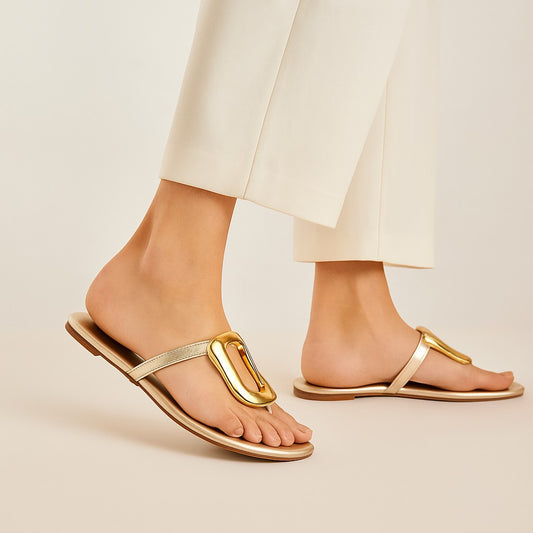 Gold Thong Buckle Slide ZF-121