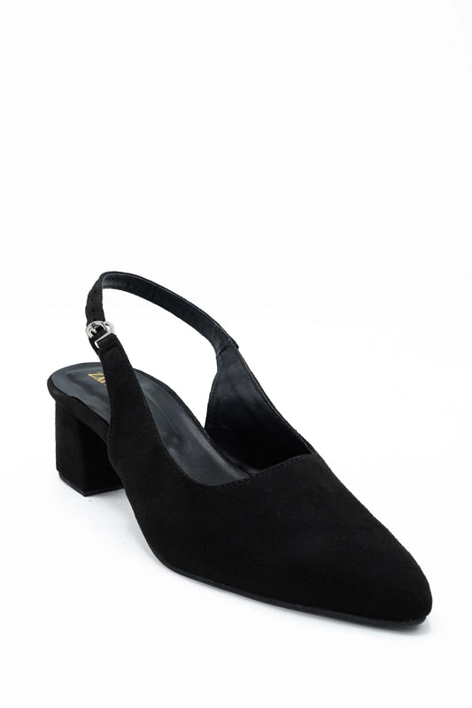 Black Sling Back Court Shoes ZM-1004