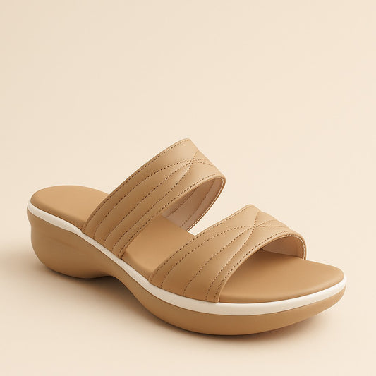 Beige Slip-On Slide Sandal ZW-1533