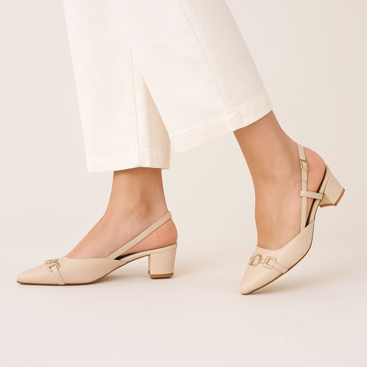 Fawn Buckled Square Ankle Strap Court Shoes by Zapatla cs22