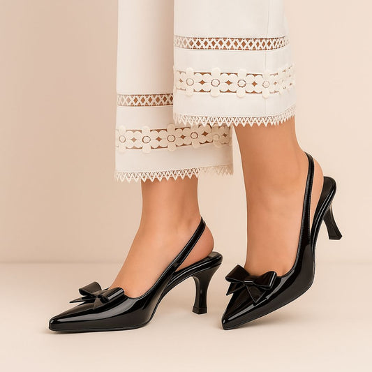 Black Bow Sling Back ZM-1011