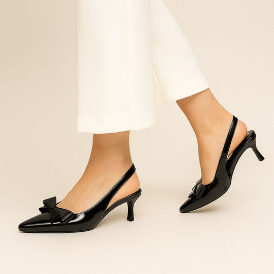 Black Bow Sling Back ZM-1011