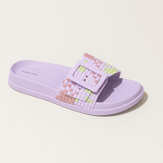Lilac Buckle Sliders ZR-2501