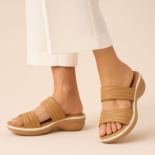 Beige Slip-On Slide Sandal ZW-1533