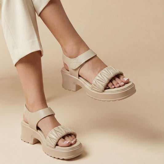 Ivory Chunky Strap Sandals ZW-1535