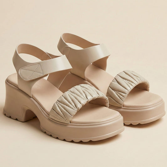 Ivory Chunky Strap Sandals ZW-1535