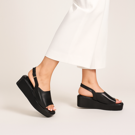 Black Slingback Square Toe ZW-1501