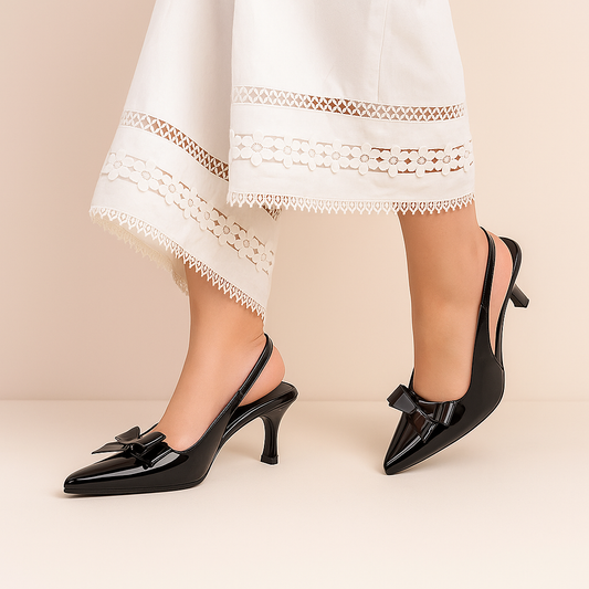 Black Bow Sling Back ZM-1011