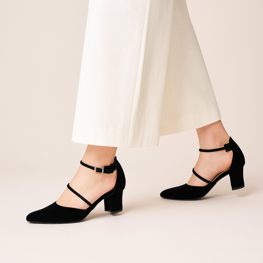 Black Strap Pumps ZM-1003
