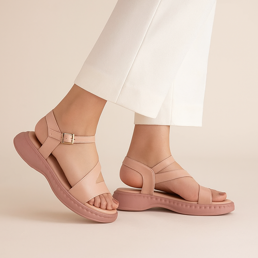 Pink Strappy Comfort Sandals ZW-1518