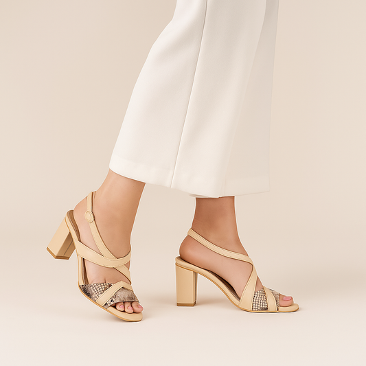 Fawn Strap Block Heel ZH-514