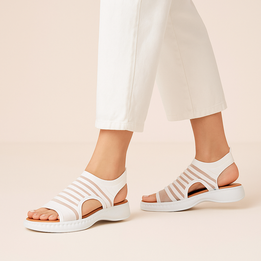 White Stretch Sandal ZW-1522