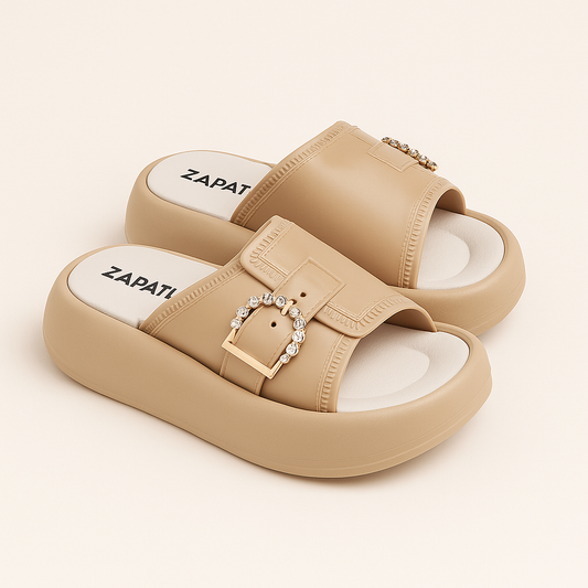Beige Comfort Slippers ZW-1525