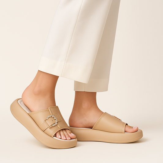 Beige Comfort Slippers ZW-1525