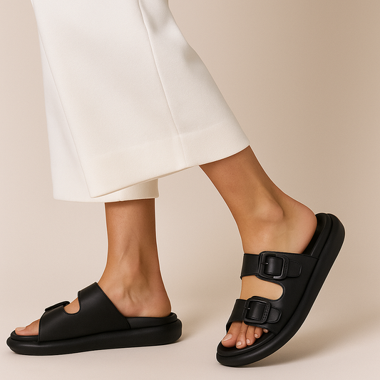 Black Buckle Slides ZW-1527