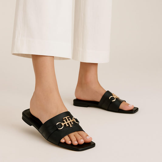 Black Regalia Buckle Slides ZF-134