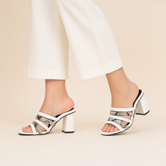 White Block Heel ZH-513