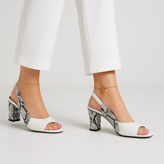 White Block Heel ZH-515