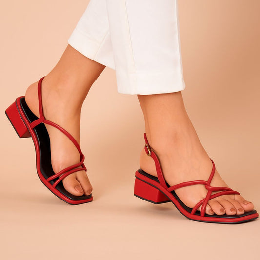 Maroon Heel Sandal ZH-518