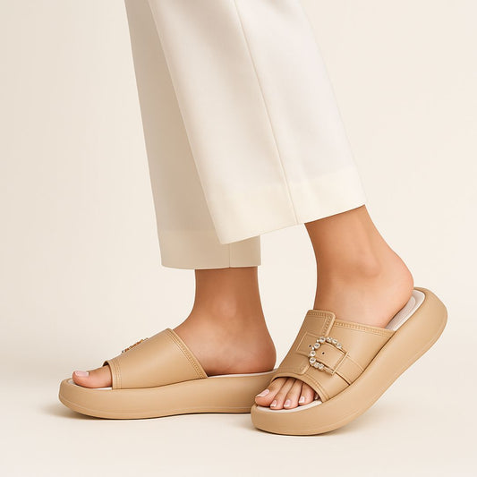 Beige Comfort Slippers ZW-1525