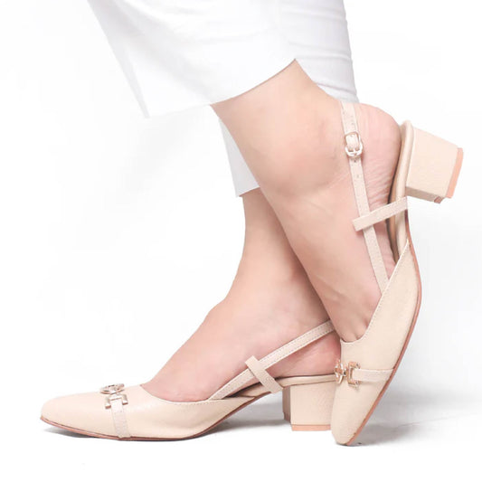 Fawn Buckled Square Ankle Strap Court Shoes by Zapatla cs22