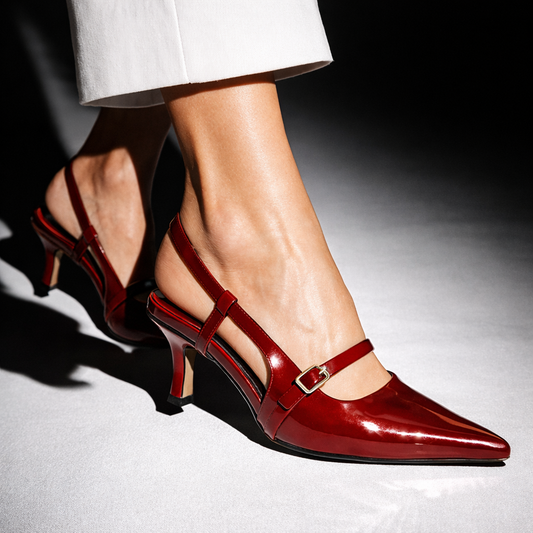 Maroon Sling Back Heels ZM-1018