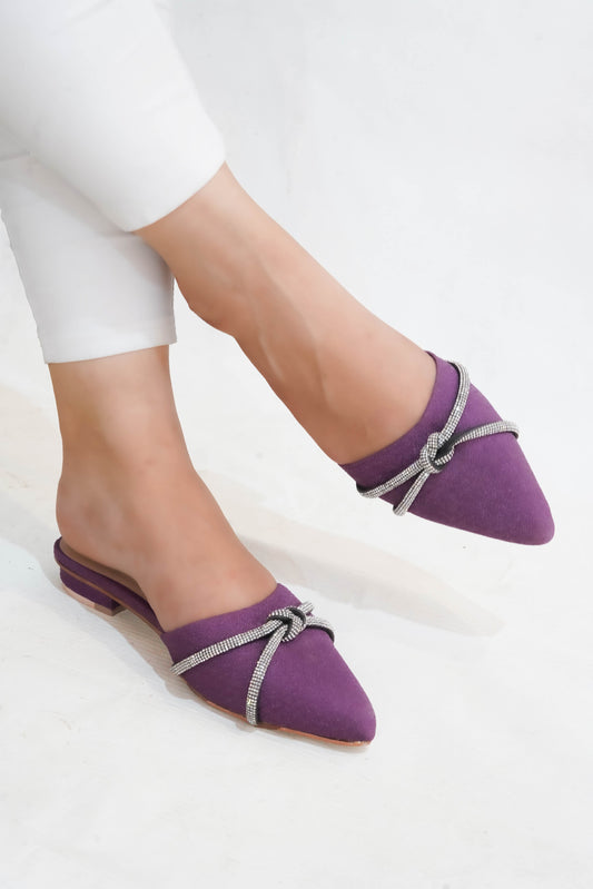 Purple Elegant Amethyst Mules ZM-1015