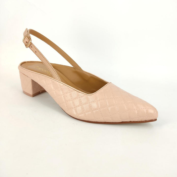 Pink Square Ankle Strap Court Shoes by Zapatla cs21 - Zapatla