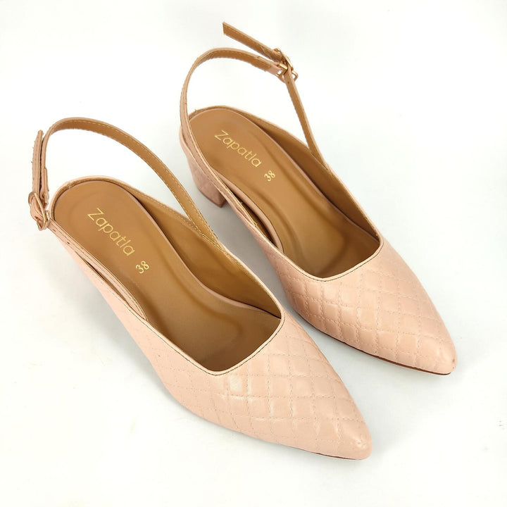 Pink Square Ankle Strap Court Shoes by Zapatla cs21 - Zapatla