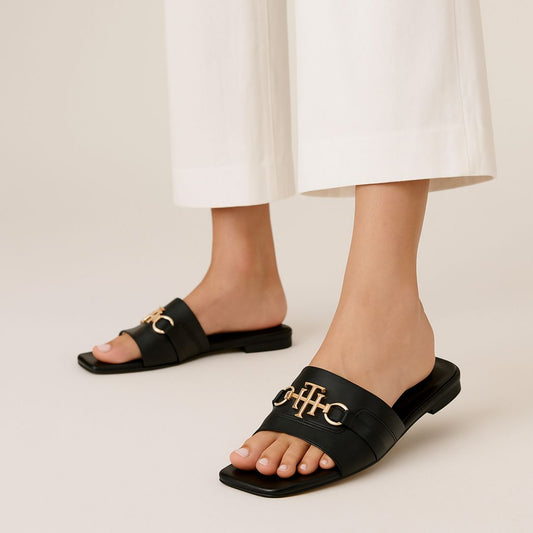 Black Regalia Buckle Slides ZF-134