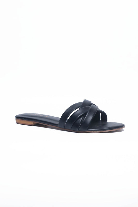 Black Strapy Slip-on by Zapatla wc041