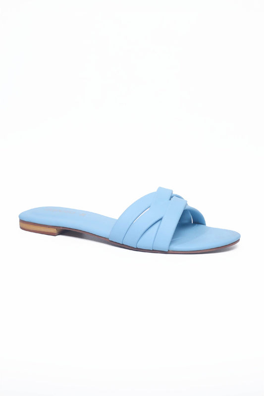 Blue Strapy Slip-on by Zapatla wc041