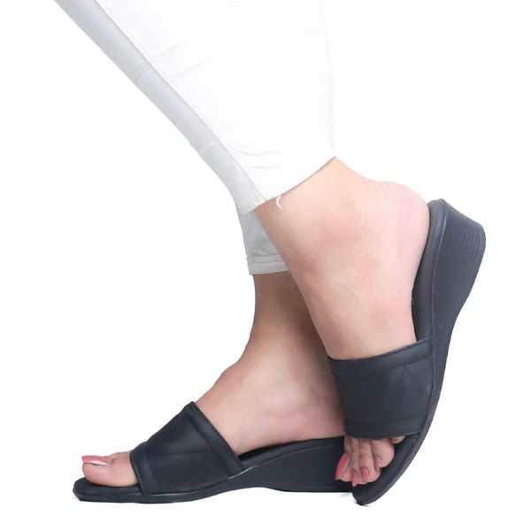 Black Comfy Wedges we05