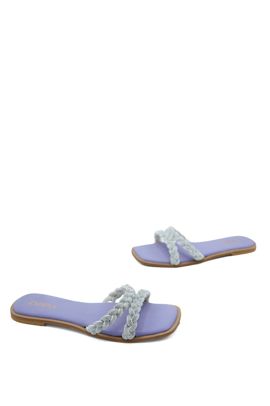 Lilac Rhinestone Braided Slide ZF-119