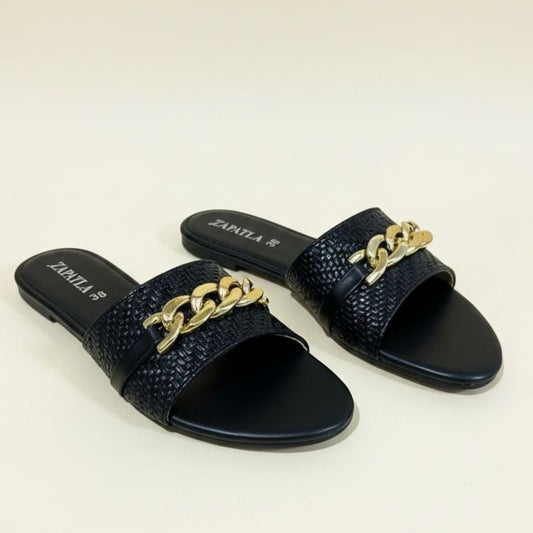 Black Chain Slippers ZF-140