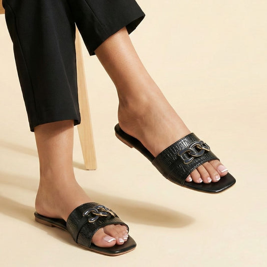 Black Noir Chain Slides ZF-142