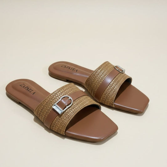 Mustard Buckle Slides ZF-146