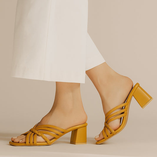 Fire Yellow Heel Sandal ZH-520