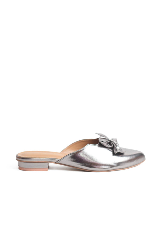 Grey Bow Mules ZM-1002